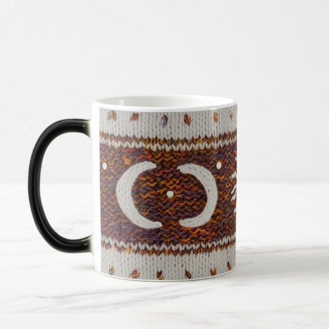 Boho Celestial Feather Knit Color Morphing Mug Verwandlungstasse (Links)