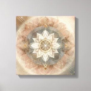 Boho-Celestial-Mandala in sanfter Harmonie Leinwanddruck