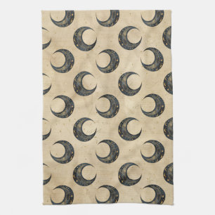 Boho Celestial Mond Goldmuster Geschirrtuch