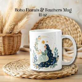 Boho Celestial Moon Maiden Tasse