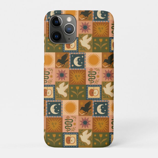 Boho Celestial | Retro Sonne & Mond Case-Mate iPhone Hülle (Rückseite)