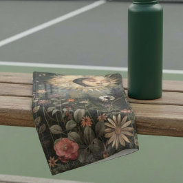 Boho Celestial Sonne Mond Wildblumen Garten Sport Handtuch
