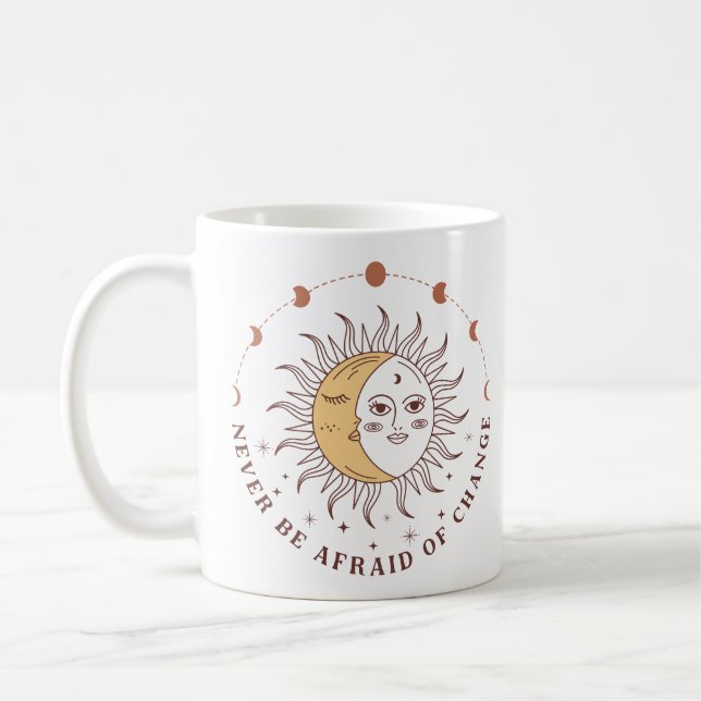 Boho Celestial Sun and Moon Kaffeetasse (Links)