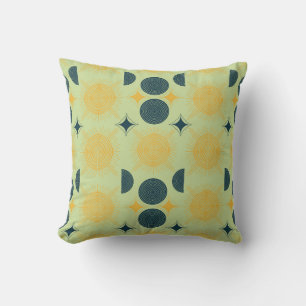 Boho Celestial Sun Moon Mint Kissen