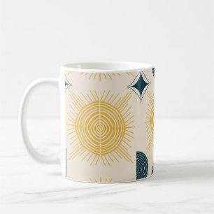 Boho Celestial Sun Moon Pattern Kaffeetasse