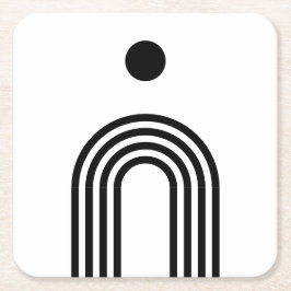 Boho Celestial Sun Rechteckiger Pappuntersetzer