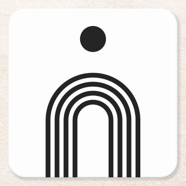 Boho Celestial Sun Rechteckiger Pappuntersetzer (Vorderseite)