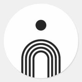 Boho Celestial Sun Runder Aufkleber