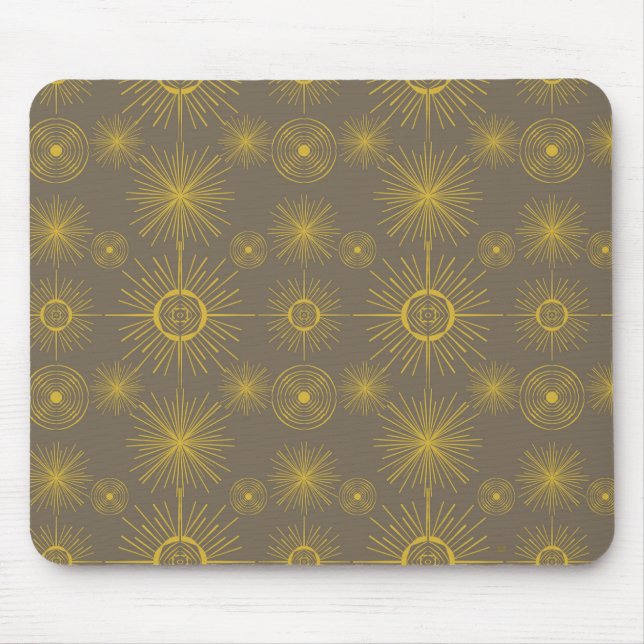 Boho Celestial Sun Stars Grau Muster Mousepad (Vorne)