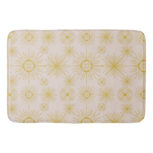 Boho Celestial Sun Stars Ivory Pattern Badematte