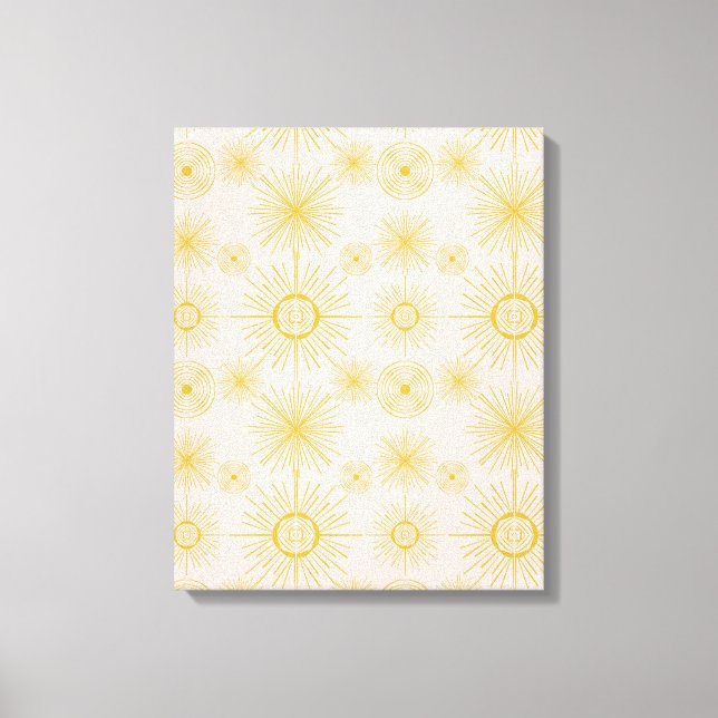 Boho Celestial Sun Stars Ivory Pattern Leinwanddruck (Vorderseite)