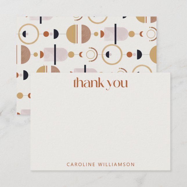 Boho Celestial Terracotta Personalisiert Stationer Dankeskarte (Vorne/Hinten)