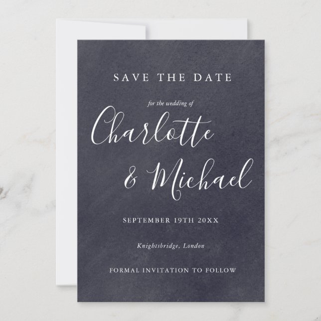 Boho Chalkboard Signature Save the Date Card (Vorderseite)