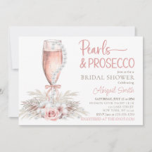 Boho Champagne Glass Pearls & Prosecco Brautparty