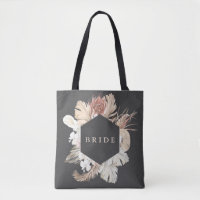 Boho Charcoal Moderne Pampas Zwei-Tone-Brücke