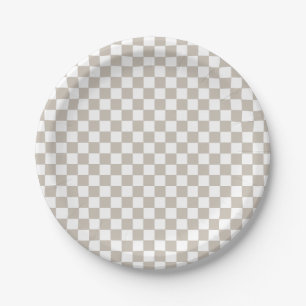 Boho Check Geburtstag Papier Teller