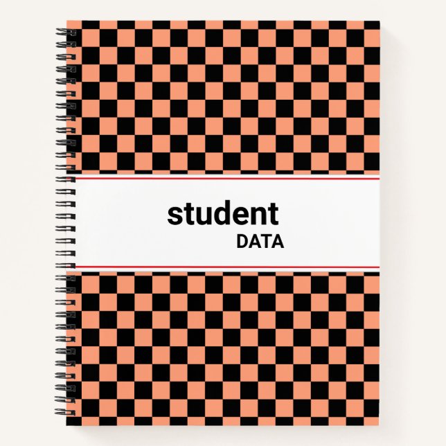 Boho Checkerboard Binder | Trendy Back to School  Notizbuch (Vorderseite)
