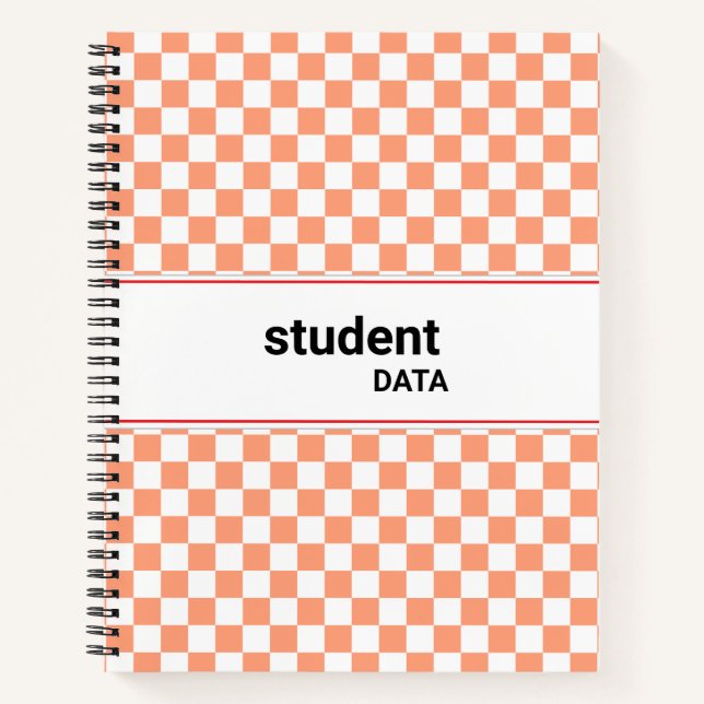 Boho Checkerboard Binder | Trendy Back to School  Notizbuch (Vorderseite)