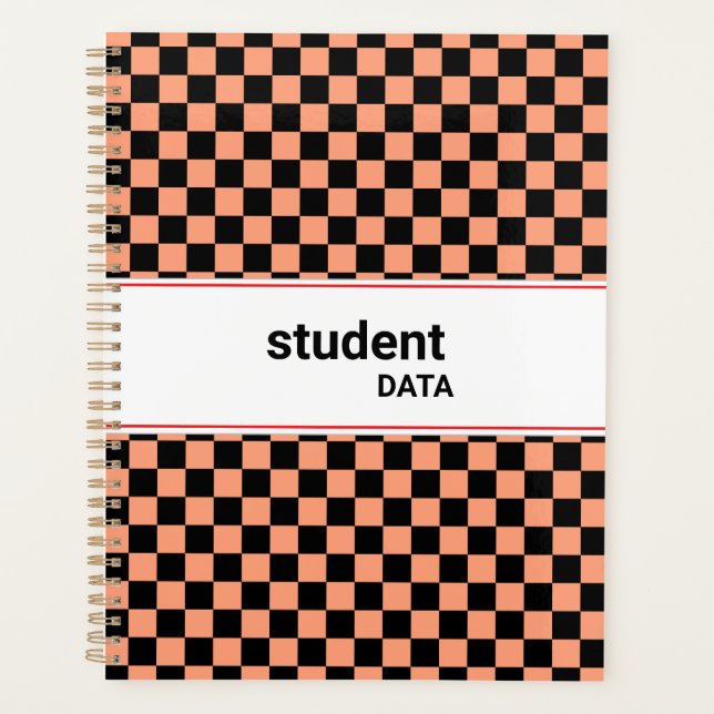 Boho Checkerboard Binder | Trendy Back to School  Planer (Vorderseite)