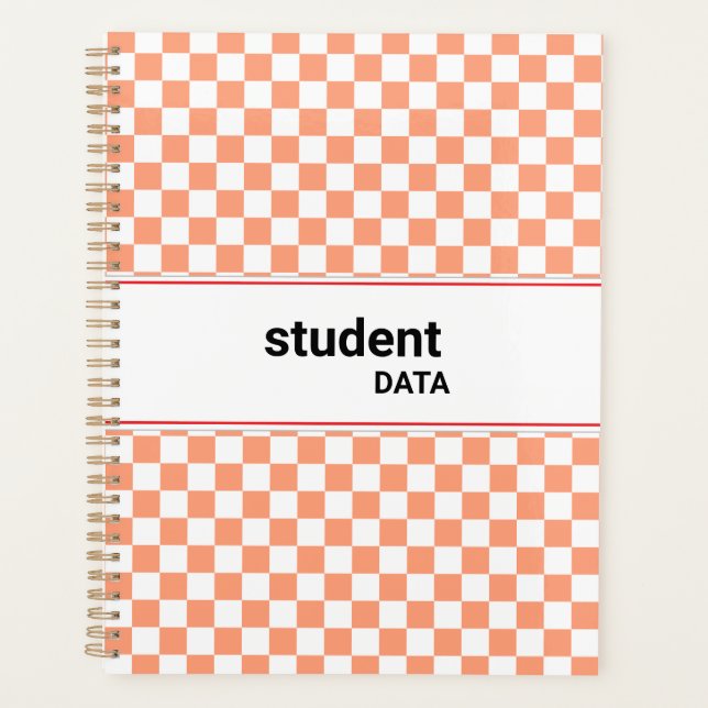 Boho Checkerboard Binder | Trendy Back to School  Planer (Vorderseite)