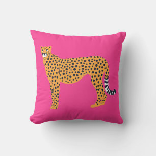 Boho Cheetah auf Bright Pink Kissen