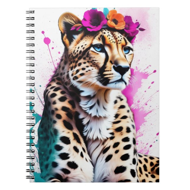 Boho Cheetah Notebook Journal Notizblock (Vorderseite)