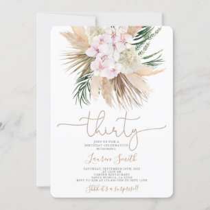 Boho Chic 30. Geburtstag Einladung