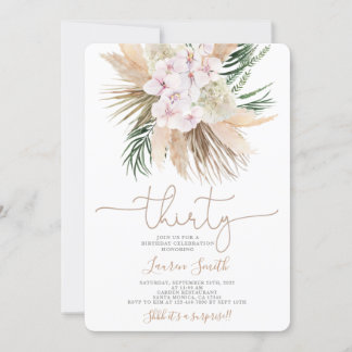 Boho Chic 30. Geburtstag Einladung