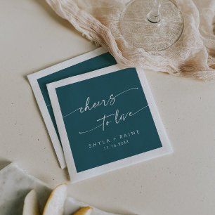 Boho Chic Aquamarin Blue Cheers zur Hochzeit der L Serviette