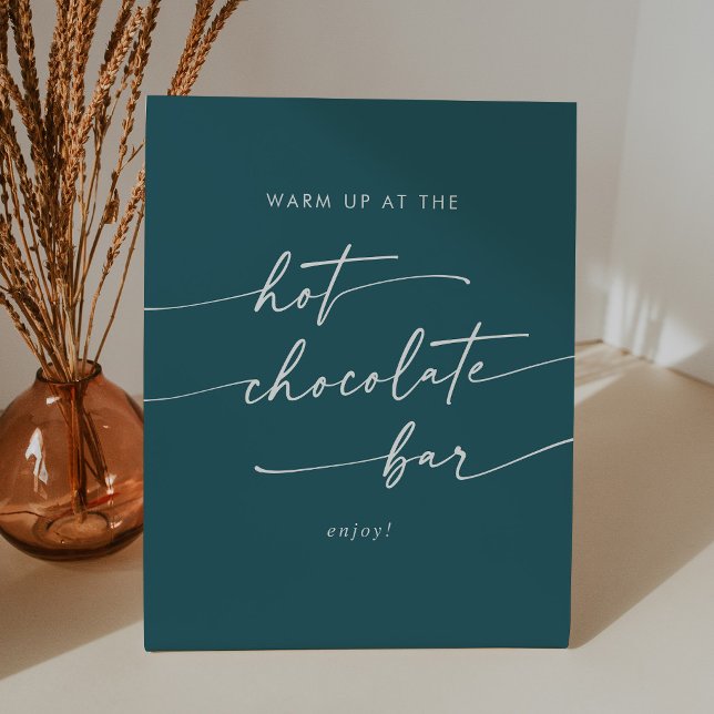 Boho Chic Aquamarin Blue Hot Chocolate Bar Sockelschild (Von Creator hochgeladen)