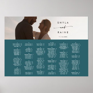 Boho Chic Aquamarin Blue Picture Seeing Chart Poster