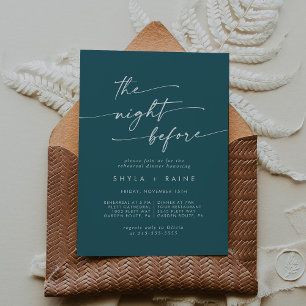Boho Chic Aquamarin Blue Probe Dinner Einladung