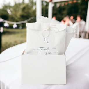 Boho Chic Aquamarin und White Monogram Wedding Geschenktütchen