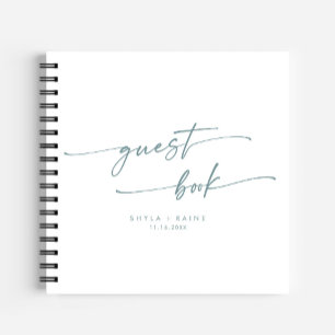 Boho Chic Aquamarin und White Wedding Gästebuch Notizbuch