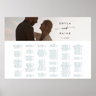 Boho Chic Aquamarine und weiße Bildsitzkarte Poster