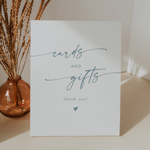 Boho Chic - Aquamarine und weiße Hochzeitskarten u Sockelschild