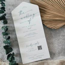 Boho Chic Aquamariner und weißer QR-Code E-Mail be