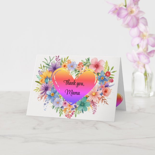 Boho, Chic, Aquarellmüttertag Karte (Orchidee)