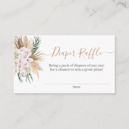 Boho Chic Baby Duwer Diaper Raffle Begleitkarte