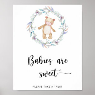 Boho chic Bären Babys sind süß Poster