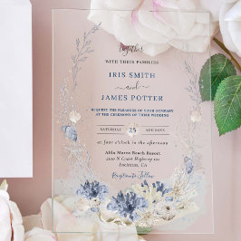 Boho Chic Beach Destination Hampton Wedding Acryleinladungen