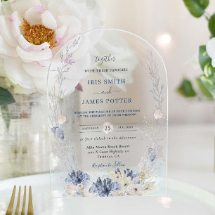 Boho Chic Beach Destination Hampton Wedding Arch Acryleinladungen