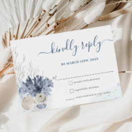 Boho chic Beach Hochzeit in Urlaubsort RSVP Card