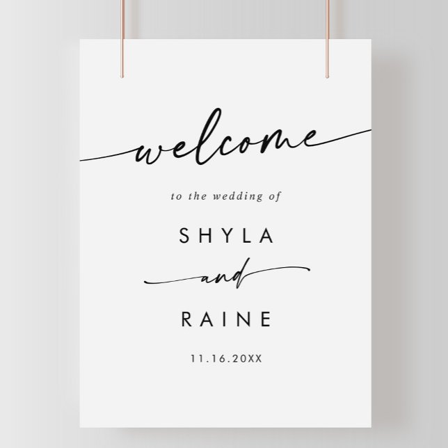 Boho Chic Black and White DIY Wedding Willkommensz Poster (Von Creator hochgeladen)