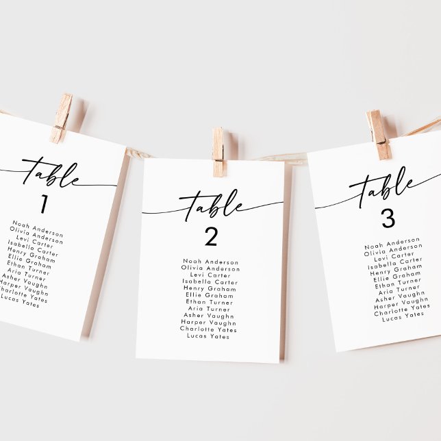 Boho Chic Black and White Hanging Seating Chart Einladung (Von Creator hochgeladen)
