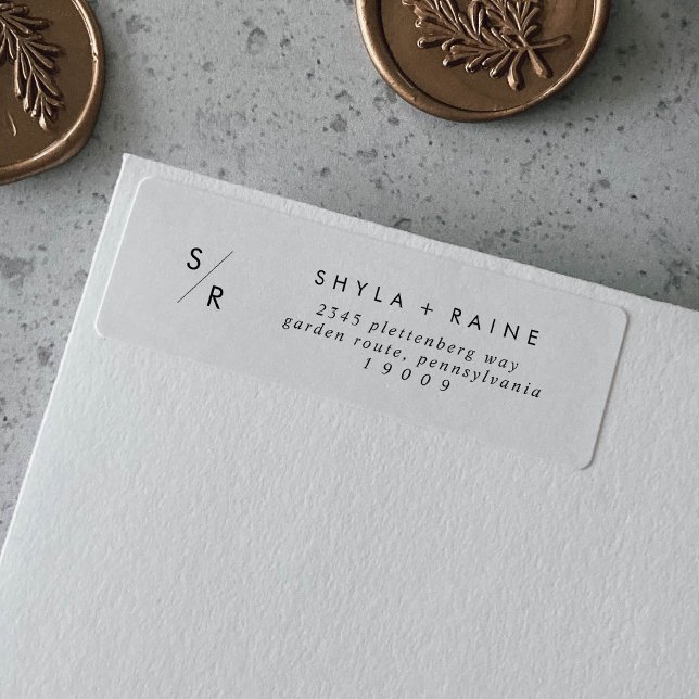 Boho Chic Black and White Monogram Address Labels (Von Creator hochgeladen)