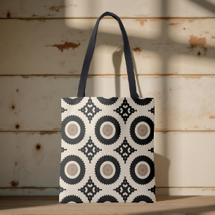 Boho Chic Black & Beige Geometric Pattern