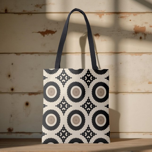 Boho Chic Black & Beige Geometric Pattern (Von Creator hochgeladen)