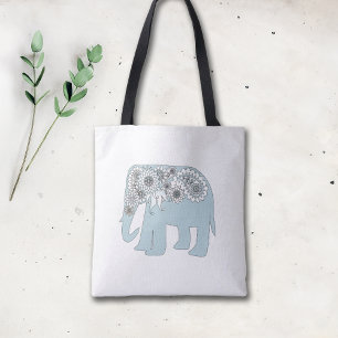 Boho Chic Blaues Paisley-Elefant