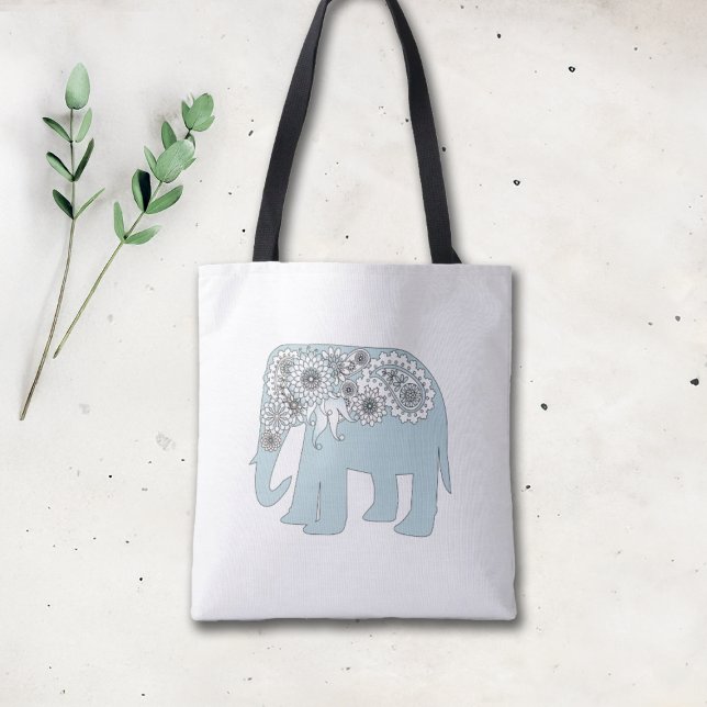 Boho Chic Blaues Paisley-Elefant (Von Creator hochgeladen)